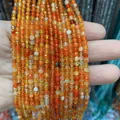 Perles rondes en agate cornaline orange pour la fabrication de bijoux DIY - 3mm / Jaune Orangé (No. 9)