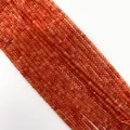 Faceted orange red agate beads 3mm strands for DIY jewelry making and necklace crafts - Faceted Round Beads / Red Agate