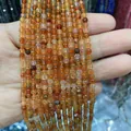Brins de perles en cornaline naturelle 3mm facettées pour création de bijoux et colliers - 3mm / Brun Rougeâtre (No. 17)