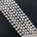 Faceted milky white natural stone beads 8-10mm for DIY jewelry making and necklaces - Milky White Stone (No.12)