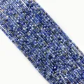 Faceted sodalite gemstone beads 2x3mm for DIY jewelry making and necklaces - Faceted Round Beads / Lapis Lazuli