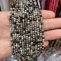 Perles rondes en Jaspe Carte gris naturel pour création de bijoux DIY - 3mm / Noir et Blanc (No. 18)