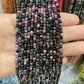 Perles en pierre naturelle facettée de 3mm avec texture agate pour création bijoux - 3mm / Couleurs Mixtes (No. 19)