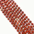 Faceted natural red jasper loose beads for DIY jewelry making 8-10mm strands - Rainbow Stone