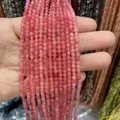 Perles rondes en quartz fraise naturel rose pour la création de bijoux DIY - 3mm / Rose Pâle (No. 20)