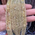 Brins de perles en quartz naturel jaune pâle facettées de 2-3 mm pour bijoux DIY - 3mm / Jaune Clair (No. 23)