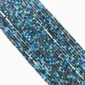 Faceted blue natural stone beads 2x3mm for DIY jewelry making and necklace crafts - Faceted Round Beads / No.2 Apatite