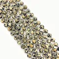 Faceted natural Dalmatian Jasper stone beads for DIY jewelry making accessories - Dalmatian Jasper