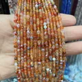 Brins de perles rondes en agate cornaline rouge naturelle 3mm pour création de bijoux DIY - 3mm / Brun Rougeâtre (No. 27)