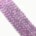 Lapis faceted lavender hexagon stone beads 8-10mm for DIY jewelry making - Purple Chalcedony