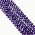 Faceted purple natural stone beads with multi-sided cut for DIY jewelry making - Purple Crystal
