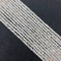 Faceted white moonstone beads 2-3mm for DIY jewelry making in parallel rows - Faceted Round Beads / No.1 Moonstone