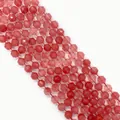 Faceted strawberry quartz natural stone beads in pink gradient for DIY jewelry - Watermelon Quartz