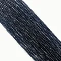 Faceted 2x3mm black spinel gemstone loose beads for DIY jewelry and necklace making - Faceted Round Beads / No.2 Black Agate