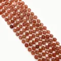 Polished faceted red brown natural stone beads 8-10mm for DIY jewelry making - Orange Carnelian