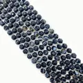 Faceted black onyx beads with natural white stripes for DIY jewelry making - Striped Black Agate