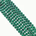 Faceted natural malachite green stone beads with geometric pattern for DIY jewelry - Malachite