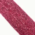 Faceted ruby red natural stone beads 2x3mm for DIY jewelry making and necklace crafts - Faceted Round Beads / Pink Chalcedony