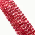 Faceted red natural stone beads for DIY jewelry making with unique stone textures - Carnelian