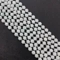 Faceted light green natural stone beads strands for DIY jewelry making and necklace crafts - White Stone