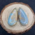 Colgantes de piedra imperial en forma de gota con textura mineral azul y marrón - 15x35mm / Textura Amarillo Azul Gris (N°7)