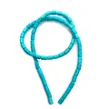 Strang mit türkisfarbenen Zylinderperlen und dunkler Aderung für DIY-Schmuck - Zylindrischer Stil