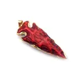Colgante de flecha en resina con borde chapado en oro y textura de mármol rojo para DIY - Rojo