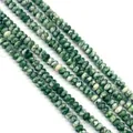 Détail de perles d'abaque en pierre naturelle verte et blanche pour bijoux DIY - Vert et Blanc