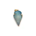 Pendentif en cristal druzy en forme de flèche avec dégradé bleu et bordure dorée - Bleu Dégradé (No. 5)