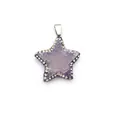 Macro detail of star-shaped purple crystal pendant with sparkling diamond-encrusted edges - 30MM / Medium Purple (No.4)