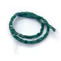 Polished square malachite beads in deep green stripes for DIY necklace jewelry making - Malachite Green (No. 4)