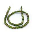 Filo di perle in pietra imperiale verde a forma di cilindro piatto per gioielli DIY - N. 2 (Verde)