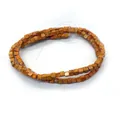 Zwelagiges orangefarbenes Kaiser-Jaspis-Armband mit quadratischen Natursteinperlen - Orangebraun (Nr. 7)