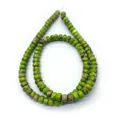 Perles rondes plates en jaspe impérial vert et marron pour la création de bijoux - US 12