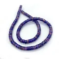 Perle cilindriche in pietra imperatore viola con trame naturali blu e marroni - Colore 5 (Viola Scuro)