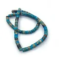 Perle cilindriche in diaspro imperiale blu cielo con venature marroni per gioielli DIY - Colore 13 (Celeste)