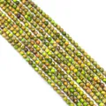 Fili di perle tonde in diaspro verde naturale con venature per creazione di gioielli DIY - N. 9 (Texture Verde Marrone Beige)