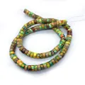 Filo di perle cilindriche in diaspro imperiale con trame colorate per gioielli fai da te - Colore 15 (Misto)