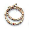 Perle cilindriche in diaspro imperiale in toni della terra per creazione gioielli fai da te - Colore 16 (Beige)