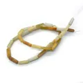 Polished rectangular emperor stone tube beads in mixed yellow, orange, and gray hues - Multi-color Jade Style (No. 4)