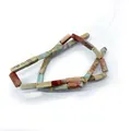 Perle rettangolari in pietra naturale rossa e blu per creazione di gioielli e collane - Stile con Texture Turchese Africana (N. 12)
