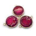 Rosarote marmorierte Steinverbinder mit vergoldetem Rand für DIY-Schmuck - Rosarot Marmor Textur (Stil 5)