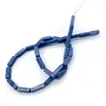Perle a tubo in pietra naturale blu con trama marmorizzata per gioielli fai-da-te - Modello blu con fantasia (N. 16)