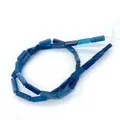 Filo di perle rettangolari in pietra imperiale blu per gioielli fai da te - Stile con Motivo in Pietra Naturale Blu (N. 25)