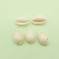 Five natural cowrie sea shells for jewelry making with pre-drilled holes for DIY necklaces - 12x18-13x20mm / No.1 (White)