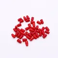 Close-up of vibrant red gourd-shaped synthetic coral beads for DIY jewelry making - Gourd Shape