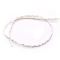 Perles en forme de cube en nacre naturelle avec reflets irisés pour création de bijoux - 3-4mm / Blanc