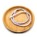 Flat round natural shell beads in light purple and white mix for jewelry making - Purple White Mix