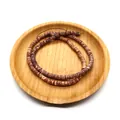 Flat round natural shell beads in brown and beige tones for DIY jewelry making - Brown Purple Texture