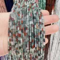 Perles cylindriques en pierre naturelle colorée pour la création de bijoux DIY collier - Pierre de Sang Africaine / 2x4mm